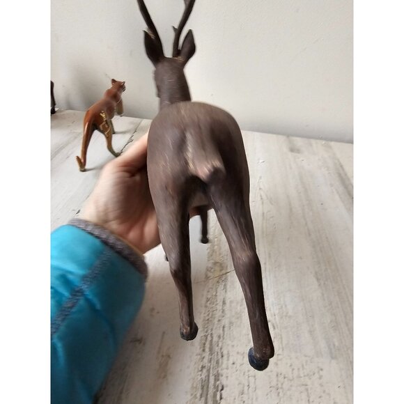 Vintage paper mache reindeer deer Xmas decor shabby chic unique - Picture 4 of 8